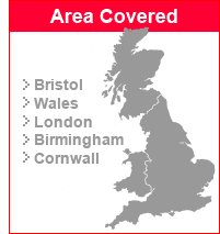 Area covered- Bristol, Wales, London, Birmingham & Cornwall